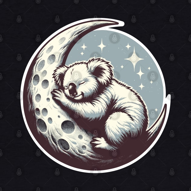 Cute koala sleeping on the moon by Art_Boys